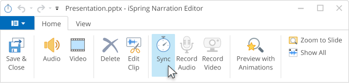 How to synchronize video with slides