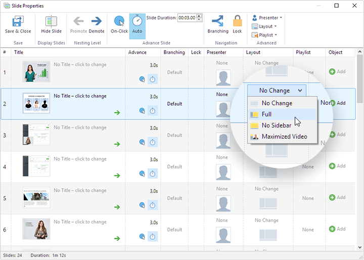 Customizing slide layout in iSpring